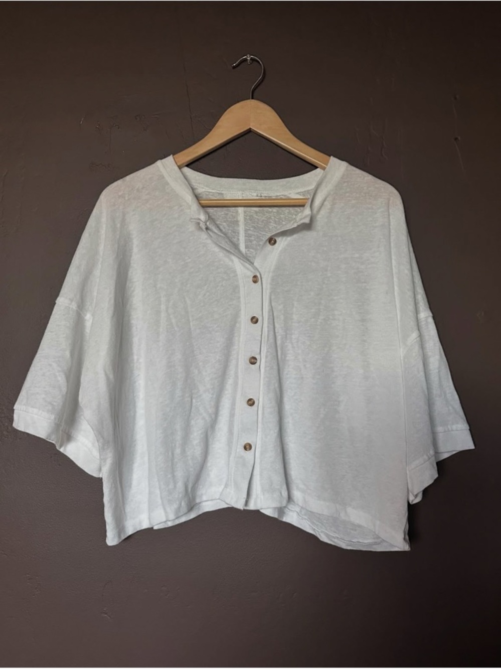 Lightweight White Button-Front Women's Top